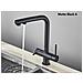 Rubinetto per lavello da cucina, Blackswan, tipo M345, modello nero opaco con uscita acqua purificata e doccia mobile, dimensioni 32,5 cm - Foto miniatura 3