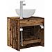 Mobiletto con Lavabo a Parete Legno antico 49,5 x 35 x 63 cm - Foto miniatura 4
