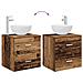 Mobiletto con Lavabo a Parete Legno antico 49,5 x 35 x 63 cm - Foto miniatura 7