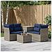Set di divani 6 pz Grigio e Blu Navy Rattan sintetico e Acciaio - Foto miniatura 4