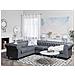 Divano Angolare Vintage In Tessuto Grigio Versione Destra Chesterfield - Foto miniatura 17