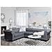 Divano Angolare Vintage In Tessuto Grigio Versione Destra Chesterfield - Foto miniatura 2