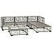 Set Divani Da Giardino 5 Pz Con Cuscini In Polyrattan Grigio - Foto miniatura 6