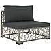 Set Divani Da Giardino 5 Pz Con Cuscini In Polyrattan Grigio - Foto miniatura 8