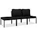 Set Divani Da Giardino 3 Pz Con Cuscini Neri In Pvc - Foto miniatura 1