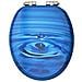Tavoletta Wc Coperchio Chiusura Morbida Mdf Blu Goccia D'acqua - Foto miniatura 5