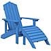 Sedia da Giardino Adirondack con Poggiapiedi Blu Acqua in HDPE - Foto miniatura 2