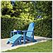 Sedia da Giardino Adirondack con Poggiapiedi Blu Acqua in HDPE - Foto miniatura 1