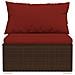Set Divani Da Giardino 9 Pz Con Cuscini In Polyrattan Marrone - Foto miniatura 3