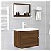 Specchio Da Bagno Rovere Marrone 60x10,5x37cm Legno Multistrato - Foto miniatura 7
