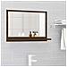 Specchio Da Bagno Rovere Marrone 60x10,5x37cm Legno Multistrato - Foto miniatura 1