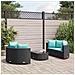 Lusso Casadino -  Set Divani Da Giardino 5 Pz Con Cuscini In Polyrattan Nero - Foto miniatura 8