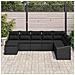 Set di divano da giardino in 8 pezzi con cuscini in rattan nero - Foto miniatura 3