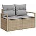 Set Divano da Giardino  12 Pezzi con Cuscini Beige Rattan Poliestere, Set da Pranzo da Giardino  3 Pezzi con Cuscini Beige Rattan Poliestere, Divano da Giardino 2 Posti con Cuscini Beige Rattan Poliestere - Foto miniatura 6