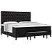 Letto Box Spring Con Materasso & Panchina Nera 200x200 cm Velluto - Foto miniatura 1