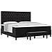 Letto Box Spring Con Materasso & Panchina Nera 200x200 cm Velluto - Foto miniatura 4
