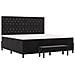 Letto Box Spring Con Materasso & Panchina Nera 200x200 cm Velluto - Foto miniatura 8