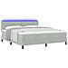 Letto con contenitore  e materasso & luce LED Grigio chiaro 180x200 cm Vellutato - Foto miniatura 1