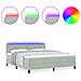 Letto con contenitore  e materasso & luce LED Grigio chiaro 180x200 cm Vellutato - Foto miniatura 4
