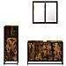 Set Mobili da Bagno 3 pz Rovere Fumo in Legno Multistrato - Foto miniatura 5