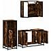 Set Mobili da Bagno 3 pz Rovere Fumo in Legno Multistrato - Foto miniatura 6
