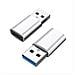 Adattatore Usb 3.0 Maschio A Type-c Femmina Per Trasferimento Dati E Audio Digitale (confezione Da 2) Silver - Foto miniatura 1