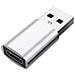 Adattatore Usb 3.0 Maschio A Type-c Femmina Per Trasferimento Dati E Audio Digitale (confezione Da 2) Silver - Foto miniatura 2