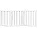 Cancello per Cani Pieghevole 3 Pannelli Bianco 150 cm Pioppo - Foto miniatura 4