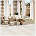 Set Divano da Giardino con cuscino 14 pcs Beige Poly Rattan - Foto miniatura 2