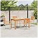 Set da Pranzo per Giardino 5 pcs Beige Poly Rattan - Foto miniatura 4