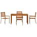 Set da Pranzo per Giardino 5 pcs Beige Poly Rattan - Foto miniatura 7