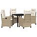 Set da Pranzo per Giardino 5 pcs Beige polyrattan - Foto miniatura 1