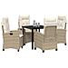 Set da Pranzo per Giardino 5 pcs Beige polyrattan - Foto miniatura 3