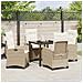Set da Pranzo per Giardino 5 pcs Beige polyrattan - Foto miniatura 4