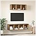 Set di mobili TV 2 pcs rovere artigianale 37 x 37 x 142.5 cm - Foto miniatura 4