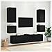 Mobile TV da parete Rovere Nero 100 x 35 x 41 cm - Foto miniatura 6