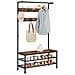 Appendiabiti con seduta e 2 ripiani per scarpe, marrone rustico - Foto miniatura 3