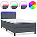 Letto a Molle con Materasso e LED Grigio Scuro 80x220 cm Velluto - Foto miniatura 1