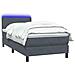Letto a Molle con Materasso e LED Grigio Scuro 80x220 cm Velluto - Foto miniatura 3