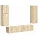 Set mobile TV 4 pcs Rovere Sonoma Legno multistrato - Foto miniatura 1