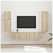 Set mobile TV 4 pcs Rovere Sonoma Legno multistrato - Foto miniatura 2