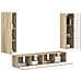 Set mobile TV 4 pcs Rovere Sonoma Legno multistrato - Foto miniatura 3