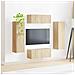 Set mobile TV 4 pcs Rovere Sonoma Legno multistrato - Foto miniatura 4