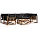 Set di divani da esterno con cuscino 7 pcs Naturale e Nero - Foto miniatura 1