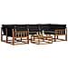 Set di divani da esterno con cuscino 7 pcs Naturale e Nero - Foto miniatura 3