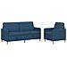 Set di Divani con Storage 2 pcs Blu Poliestere - Foto miniatura 1