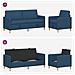 Set di Divani con Storage 2 pcs Blu Poliestere - Foto miniatura 4