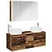 Set di mobili per il bagno 4 pcs Legno antico - Foto miniatura 1
