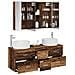 Set di mobili per il bagno 4 pcs Legno antico - Foto miniatura 3