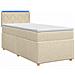 Letto box spring con materasso Crema 80 x 200 cm Tessuto - Foto miniatura 1